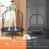 ANCHEER 40" Foldable Mini Trampoline - Max Load 350lbs - 450lbs Indoor Trampoline - with 4 Level Adjustable Foam Handle and Resistance Bands - Adult Exercise Trampoline for Home, Gym and Garden(Blue) view 3