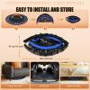 ANCHEER 40" Foldable Mini Trampoline - Max Load 350lbs - 450lbs Indoor Trampoline - with 4 Level Adjustable Foam Handle and Resistance Bands - Adult Exercise Trampoline for Home, Gym and Garden(Blue) view 4