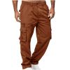 Rkwins Cargo Pants for Men Big and Tall Athletic Pants Loose Baggy Pants Straight Leg Sweatpants Outdoor Hiking Pants C-Brown view 1