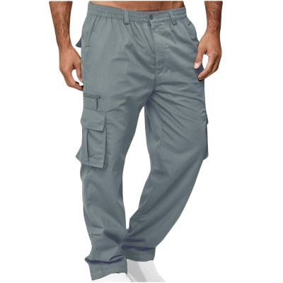 Rkwins Cargo Pants for Men Big and Tall Athletic Pants Loose Baggy Pants Straight Leg Sweatpants Outdoor Hiking Pants C-Gray