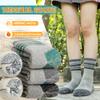 SeeyAN Kids Merino Wool Hiking Socks Boys Girls Thermal Winter Warm Boot Toddlers Thick Cushion Socks 4 Pairs (4 Pairs Grey Stripe A, 8-12 Years) view 2