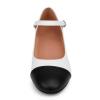 Asyusyu Character Shoes for Women Dance Shoes,Stylish Ankle Strap Low Heels for Ballroom,Salsa,Tango-9,White&Black view 3