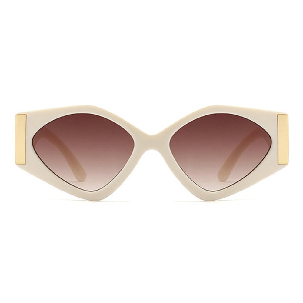 helena Irregular Big Frame Vintage Sun glasses Woman Luxury Oversized Sunglasses Cat eye Fashion Women S67 (beige)