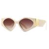 helena Irregular Big Frame Vintage Sun glasses Woman Luxury Oversized Sunglasses Cat eye Fashion Women S67 (beige) view 2