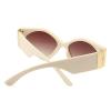 helena Irregular Big Frame Vintage Sun glasses Woman Luxury Oversized Sunglasses Cat eye Fashion Women S67 (beige) view 3