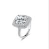 14K Gold Plated Sterling Silver Colored CZ Stones Stackable Ring | Simulated Diamond Eternity Bands for Women Jewelers 3.5-Carat Cut Square Wedding Engagement Bride Diamond Ring(US Code-10) view 1