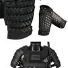 Domiuie Tactical Armor Set, Samurai Tactical Armor Full Set (1Pair x Shoulder Armors, 1 x Crotch Protector, 1Pair x Bracers), 500D Medieval Warrior Protector Equipment (without Vest), Black