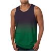 Beach Tank Tops for Men Summer Fashion Sleeveless Gradient Color Muscle Basic T Shirts Casual Loose Pullover Tops men's graphic t-shirts Green XL view 1
