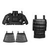 Domiuie Tactical Armor Set, Samurai Tactical Armor Full Set (1Pair x Shoulder Armors, 1 x Crotch Protector, 1Pair x Short Skirt Armor), 500D Medieval Warrior Protector Equipment (without Vest), Black