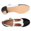 Asyusyu Character Shoes for Women Dance Shoes,Stylish Ankle T-Strap Heels for Ballroom,Salsa,Tango-5,White&Black view 3