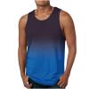 Beach Tank Tops for Men Summer Fashion Sleeveless Gradient Color Muscle Basic T Shirts Casual Loose Pullover Tops tshirts shirts for men graphic Blue 4X view 1