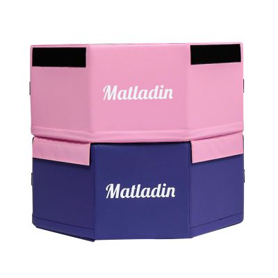 Matladin Gymnastics Octagon Mat, 25.6" Diametre Tumbling Backbend Trainer Exercise Mat for Kids Gym Cheerleading, Martial Art, Octagon Step and Jump Platforms (Pink & Purple)