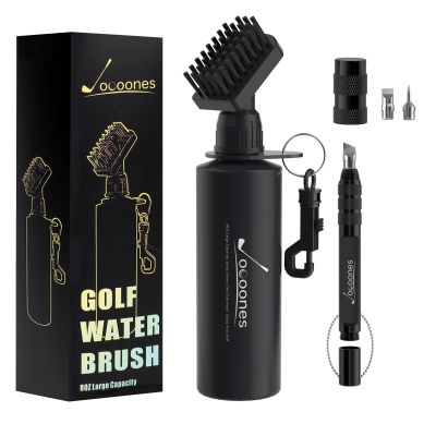 Joooones Golf Club Cleaning Kit Durable Golf Water Brush Sturdy Groove Sharpener with 3 Replaceable Heads Sharp Stainless Steel Blade for deep Cleaning Work on Most Wedges and IronsDetachable Blade