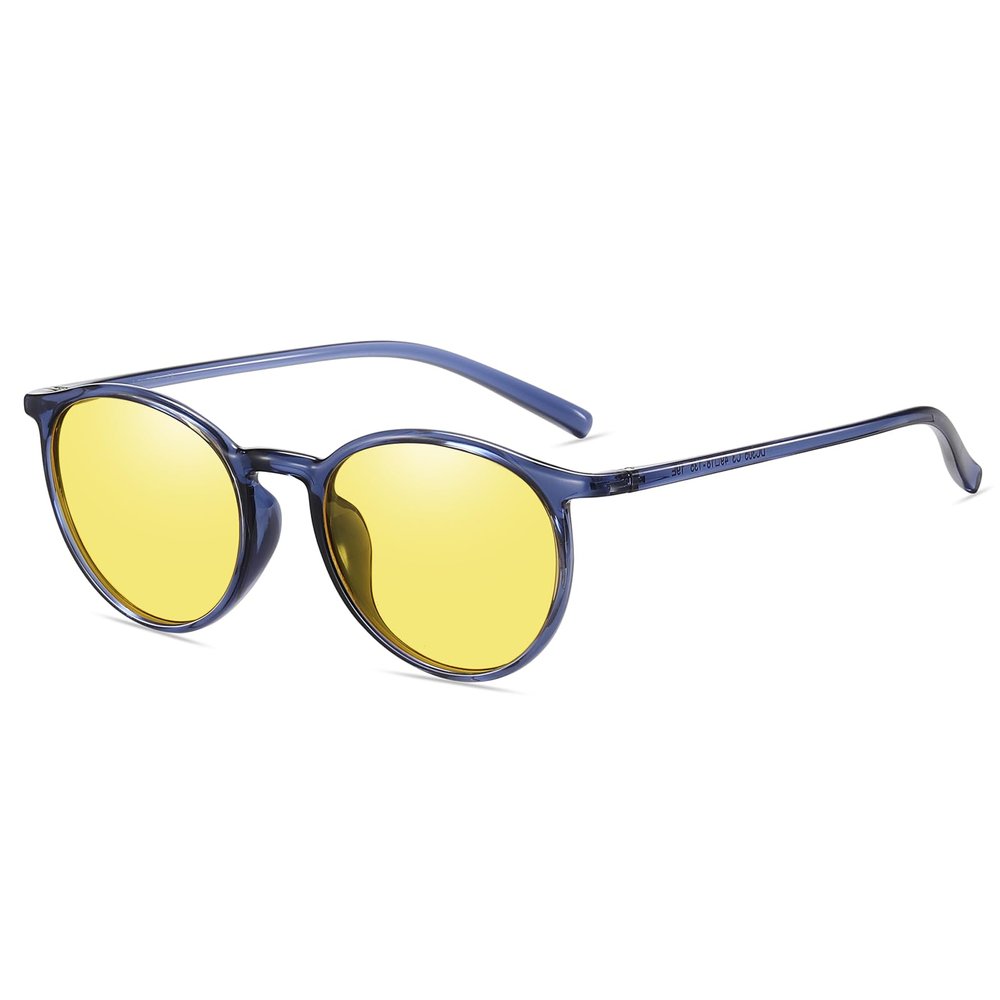 DUCO Night Vision Glasses for Men Women Round Anti Glare Glasses Night Driving Polarized UV400 Protection 305Y