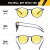 DUCO Night Vision Glasses for Men Women Round Anti Glare Glasses Night Driving Polarized UV400 Protection 305Y view 2