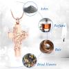 AIWENXI Hummingbird Cremation Jewelry for Ashes Cross Ashes Necklaces for Men Women Stainless Steel Memorial Keepsakes Pet/Human mini Cremation Urns Pendant Jewelry view 3