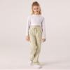LIFAky Girls Cargo Pants Parachute Elastic Waist Star Pockets Y2K Heart Zipper Wide Leg Pants Size 8-10 Beige view 2