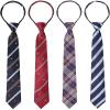 Moyibai 4PCS Boys Zipper Tie Adjustable Pre-Tied Ties,Boys and Girls Necktie for Wedding School Graduation Uniforms JK Tie view 1