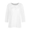 3/4 Sleeve Tops for Women Henley Crew Neck T Shirts Button Three Quarter Length Fall Blouses Dressy Casual Cute Shirts 2025 3/4 Length Sleeve Womens Tops, White, XX-Large view 3
