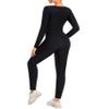 CEIUEO Sauna Suit for Women Full Body Waist Trainer for Belly Fat Sauna Jumpsuit Workout Sweat Suit(BK L) view 3