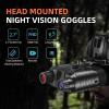 Miasazyr Night Vision Goggles with Head Strap - 1312FT Night Vision Binoculars for Adults, Helmet Mounted Infrared Night Vision Scopes, 8X Digital Zoom, 32GB SD Card can Save Photo and Video, Black view 2