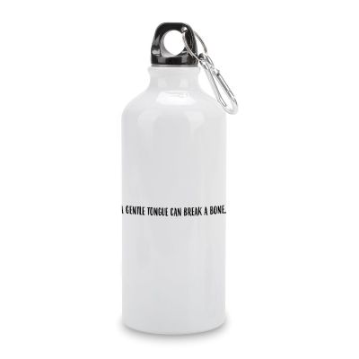 A Gentle Tongue Can Break A Bone. Water Bottles with Carabiner Clip Keeps Hot & Cold Insulated Aluminum Sports Bottles Stainless Steel Tumbler for Travel School Work Fitness Gym Outdoor 20 oz