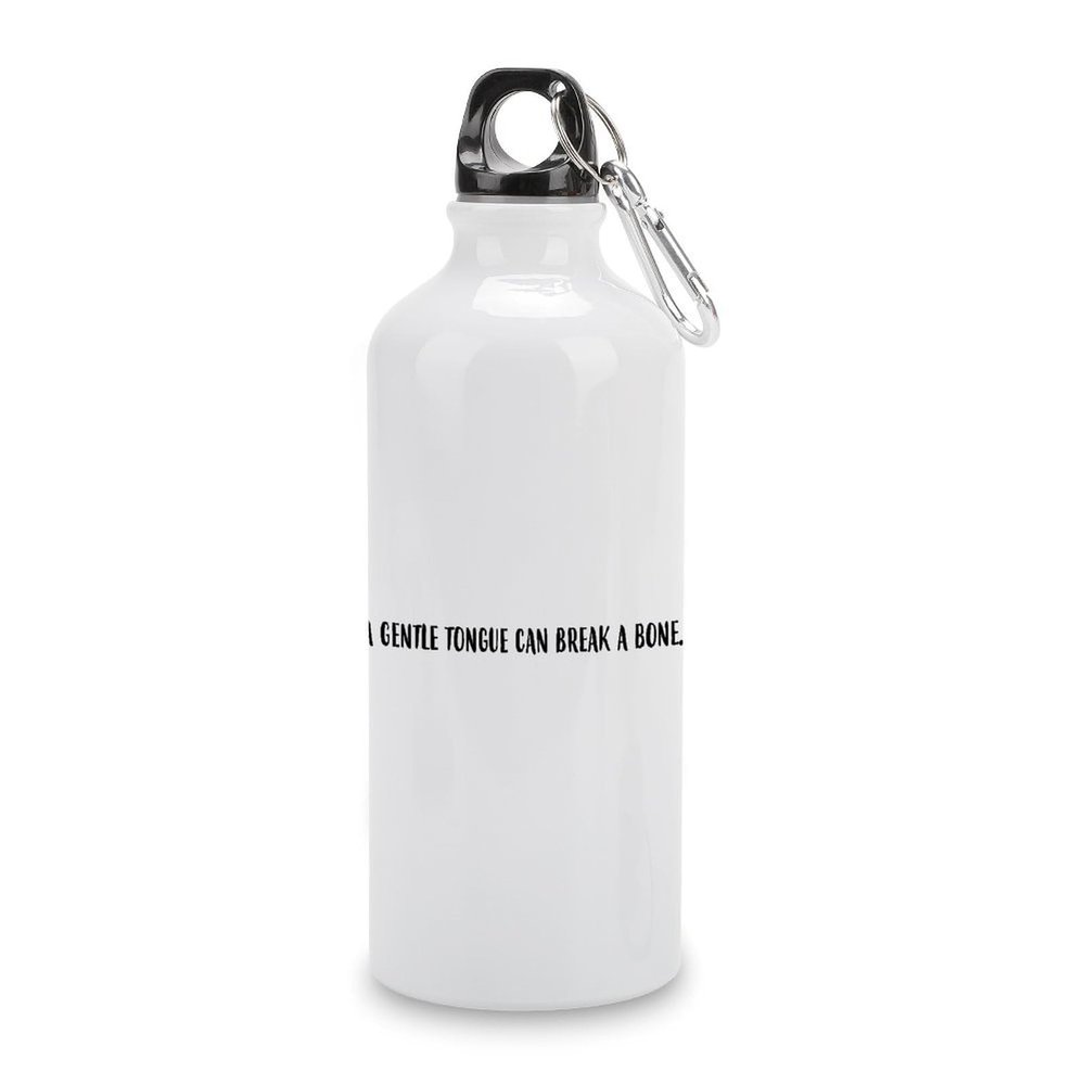 A Gentle Tongue Can Break A Bone. Water Bottles with Carabiner Clip Keeps Hot & Cold Insulated Aluminum Sports Bottles Stainless Steel Tumbler for Travel School Work Fitness Gym Outdoor 20 oz
