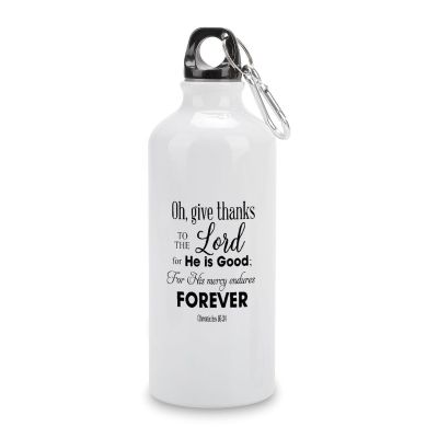 JuneLucky Oh Give Thanks to The LORD for He Is Good! For His Mercy Endures Forever Sport Water Bottles 20 oz Stainless Steel Cycling Water Bottle for Summer Bike Riding Camping Outdoor Sports