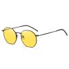 DUCO Night Vision Glasses for Men Women Chic Metal Polygon Frame, Anti-Glare, UV400 Protection, Yellow Polarized Lens 309Y (Matte Black Frame Night Vision Lens)