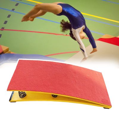 ENWINDXS Gymnastics Assistance Vault Springboard Gymnastics Springboard for Home Gym, School Gymnastic Center Springboards for Gymnast, Hardwood Sports Club Equipment, 4 Steel Springs(Red)