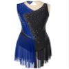 Aislor Womens Sparkly Rhinestones Figure Skating Dress Ballet Lyrical Dance Leotards for Competition Costume Blue Small view 3