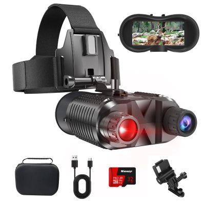 Miasazyr Night Vision Goggles Head Mounted, Rechargeable Hands Free Night Vision Binoculars,1312FT Digital Infrared Night Vision Scopes, Compatible with Military Tactical Helmet, 8X Digital Zoom