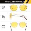 DUCO Night Vision Glasses for Men Women Chic Metal Polygon Frame, Anti-Glare, UV400 Protection, Yellow Polarized Lens 309Y (Black Gold Frame Night Vision Lens) view 3