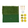 Bognajin Dual Turf Golf Hitting Mat, Foldable Heavy Duty Golf Hitting Mat, Mini Golf Training Pad Launch Zone Hitting Turf Mat, Rubber Backing Golf Practice Mat with 6 Ball & 1 Tee & 3 Bracket view 1
