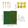 Bognajin Dual Turf Golf Hitting Mat, Foldable Heavy Duty Golf Hitting Mat, Mini Golf Training Pad Launch Zone Hitting Turf Mat, Rubber Backing Golf Practice Mat with 6 Ball & 1 Tee & 3 Bracket view 2