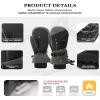 Winter Ski Mittens for Men Women Cold Weather- Warm Snow Mitts Gloves Waterproof & Windproof for Snowboard Snow Sports Gray S-M view 2