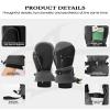Winter Ski Mittens for Men Women Cold Weather- Warm Snow Mitts Gloves Waterproof & Windproof for Snowboard Snow Sports Gray S-M view 4