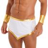 Moggemol Mens Ancient Greek God Costume Roman Gladiator Caesar Skirt with Cuffs Halloween Party Cosplay Outfit White 3X-Large view 3