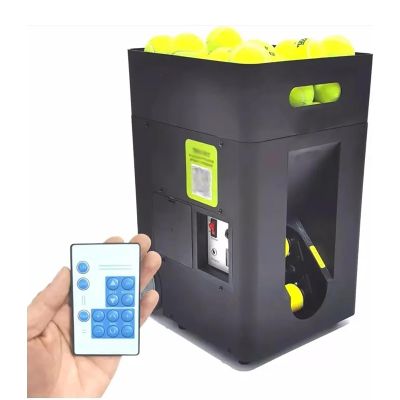 Tennis Ball Machine, Portable Tennis Spear with Remote Control, Serving Frequency is 1.5-10 Seconds/Hold Up to 50 Tennis Balls(Does Not Contain)/Adjustable Launch Angle, for Tennis Trainers