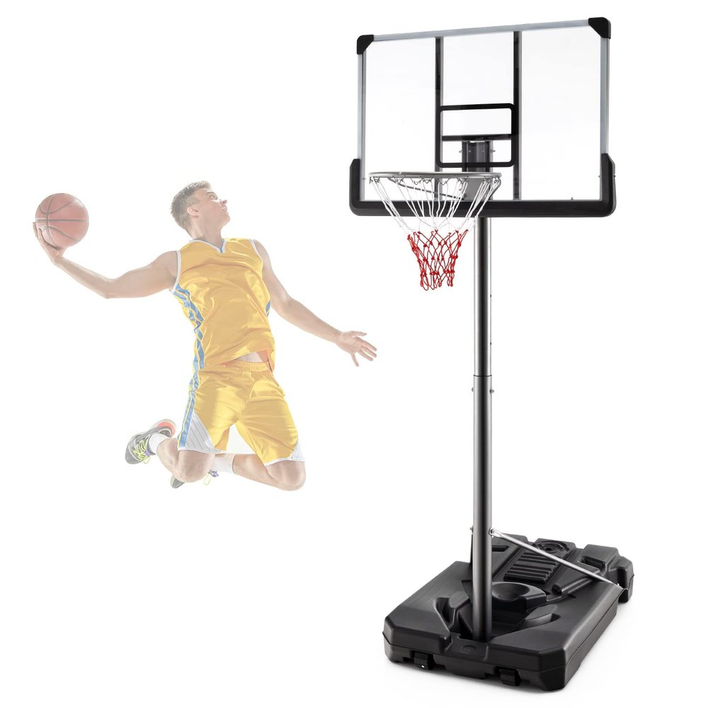 YXCUSAM Portable Basketball Stand, Adjustable Basketball Stand Kit, Free Standing Basketball Stand for Teens, Adults