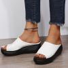 Sandals for Women Wedge Shoes Summer Womens Platform Orthotic Leather Arch Support Casual Dressy Wedges Slides view 2