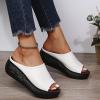Sandals for Women Wedge Shoes Summer Womens Platform Orthotic Leather Arch Support Casual Dressy Wedges Slides view 3