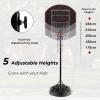 YXCUSAM Portable Basketball Stand, Outdoor Freestanding Adjustable Basketball Stand with Wheels/Fillable Base for Clubs view 2