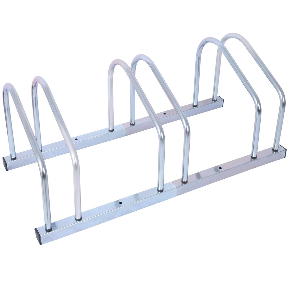FocusOnHome 3 Bikes Floor Bike Stand, Bike Parking Rack Garage Bike Storage Stand Indoor/Outdoor 22-28" Wheel Stand, Max. Tire Width 2.15",galvanization