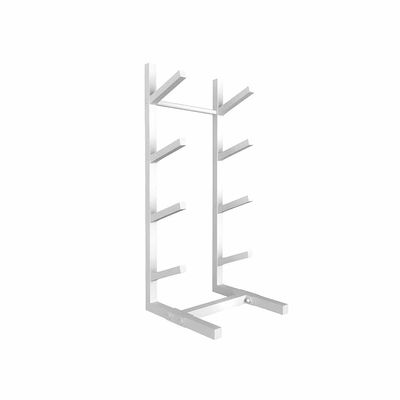 LXHELIVERY Floor-Standing Snowboard Rack, Home Gym Organize Holder, Sample Board Display Rack, Sports Mat Storage Rack for Skis/Scooter, Garage/Shop(White,25x25x102cm)