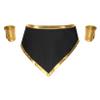Moggemol Mens Ancient Greek God Costume Roman Gladiator Caesar Skirt with Cuffs Halloween Party Cosplay Outfit Black XX-Large view 4