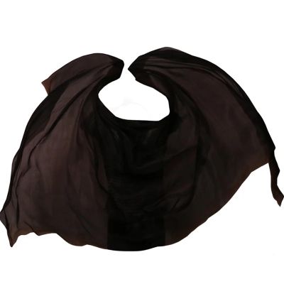 MYTVQRVK Belly Dance Silk Scarf Silk Veil Shawl Women Scarf Costume Accessory Customized Handmade Dyed Silk Veil Belly Dance Veil Accessory(Black Veil,90x200cm)