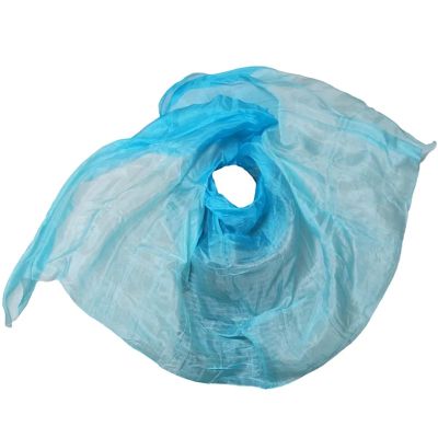 MYTVQRVK Belly Dance Silk Scarf Silk Veil Shawl Women Scarf Costume Accessory Customized Handmade Dyed Silk Veil Belly Dance Veil Accessory(Light Blue Veil,90x200cm)