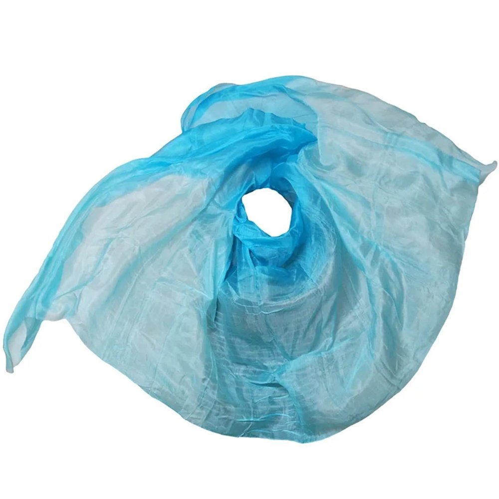 MYTVQRVK Belly Dance Silk Scarf Silk Veil Shawl Women Scarf Costume Accessory Customized Handmade Dyed Silk Veil Belly Dance Veil Accessory(Light Blue Veil,90x200cm)