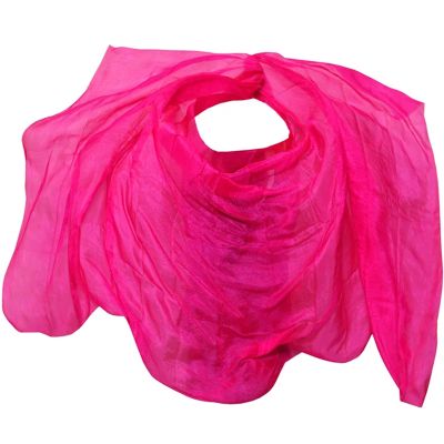 MYTVQRVK Belly Dance Silk Scarf Silk Veil Shawl Women Scarf Costume Accessory Customized Handmade Dyed Silk Veil Belly Dance Veil Accessory(Rose Veil,90x200cm)